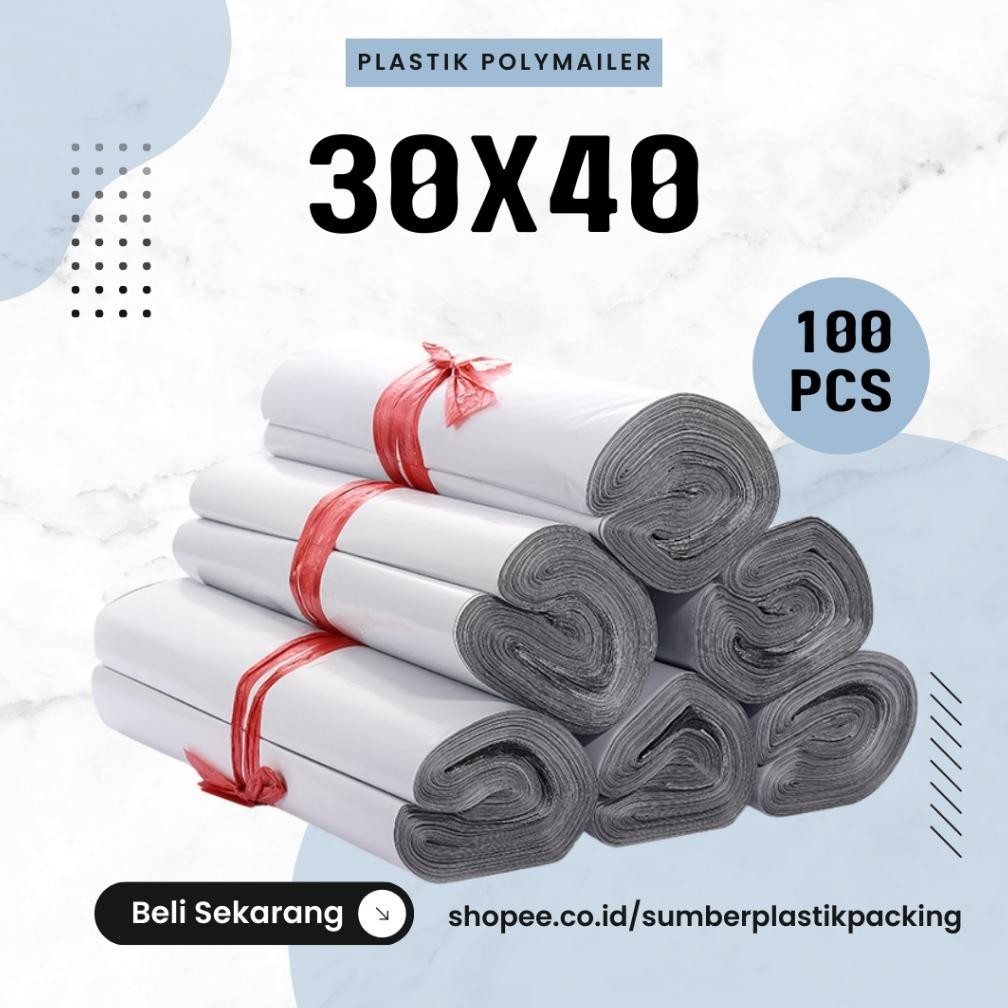

Gaya yang memukau, penawaran yang menggoda." Plastik Polymailer 30x40 isi 100 Pcs Warna Putih Glossy | Plastik Packing Olshop Murah/Tebal ||