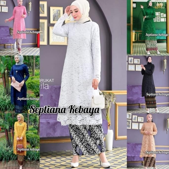 New Sale Baju Kebaya Modern Tunik Brokat Jumbo  / Kebaya Brokat Putih Stok Terbatas