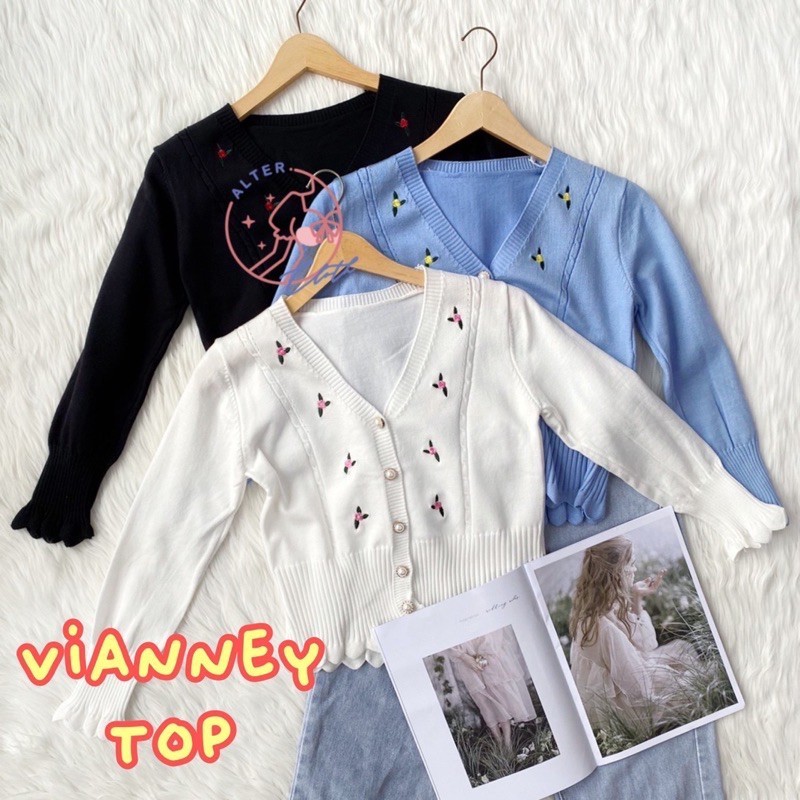 [COLD COLLECTIONS] alter.cloth - VIANNEY TOP Kardigan Rajut Korea Premium Knit Import Murah Basic