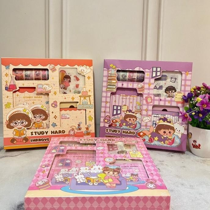 

New Paket Jurnal 4In1 Super Cute Hardcover Alat Tulis Lengkap Unik Terbaik Pengiriman Cepat