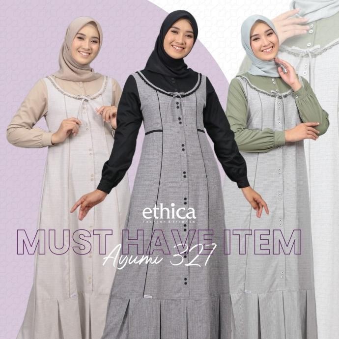 Ready Gamis Ethica Ayumi 327 Pengiriman Cepat