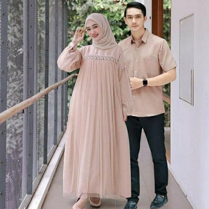 Gamis Couple Suami Istri 2024 Sarimbit Ibu Dan Anak Cp Kapel Brokat Setelan Koko Pendek Cowok Sekelu