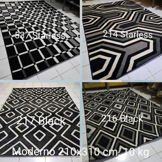 Terbaik Karpet Jumbo Hitam Putih Momento 210X310