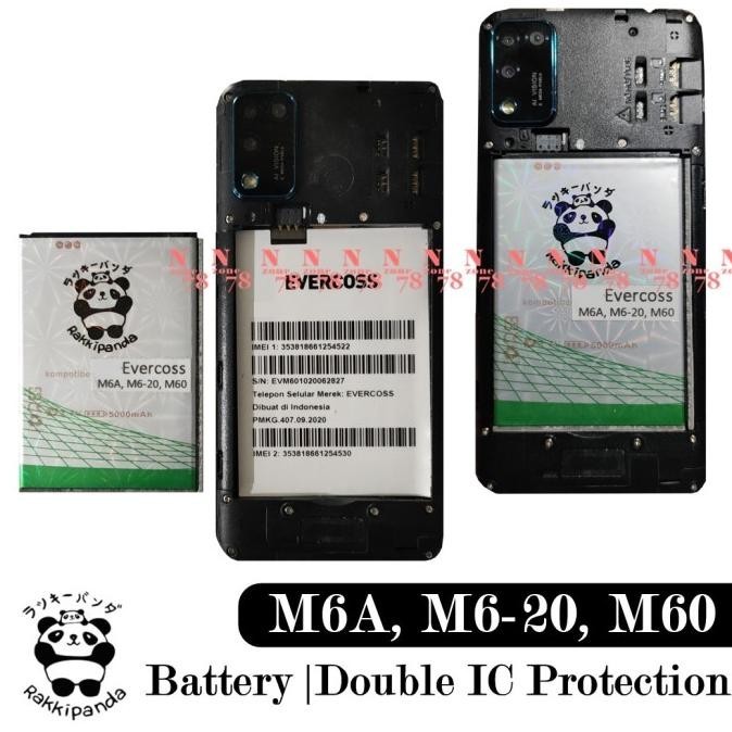 Terjangkau Baterai Evercoss M6 M60 M6A Double IC Protection 