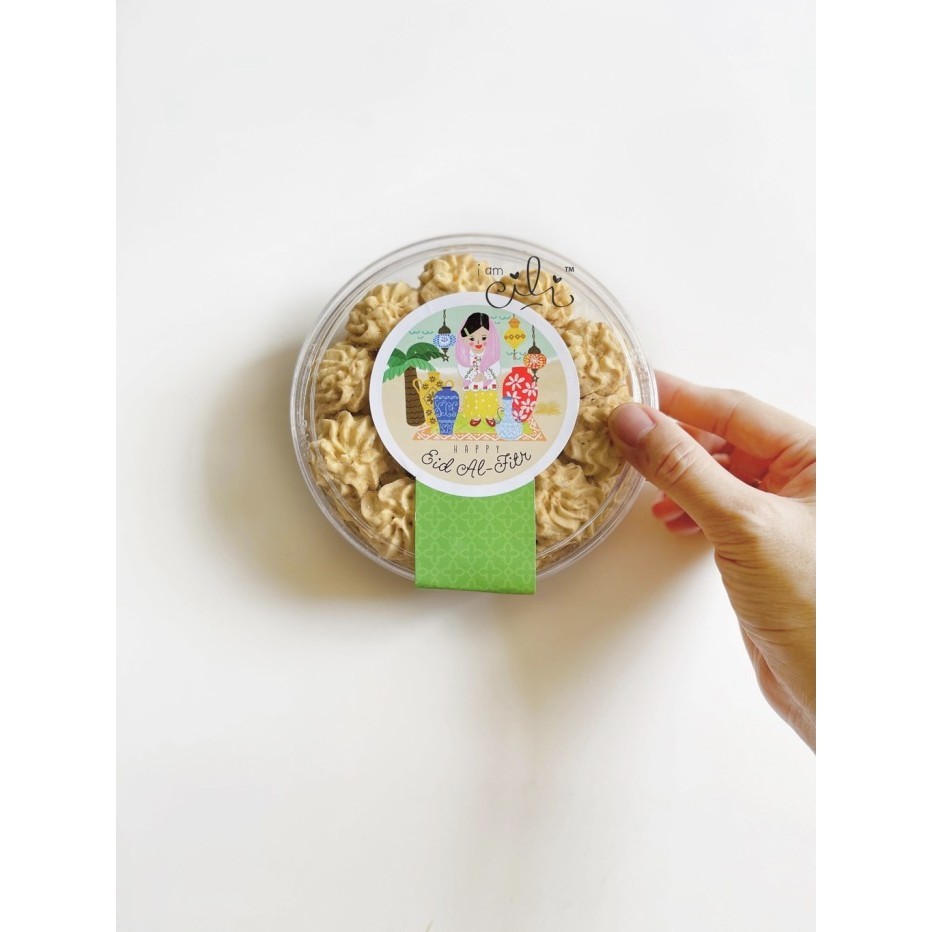 

`````````] (SIF058) stiker lebaran lucu untuk toples 250gr/350 (uk 7x14cm)