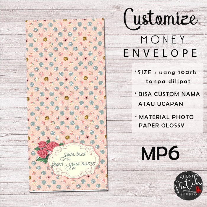 

Amplop Uang Untuk Lebaran / Wedding / Angpao Motif Minty Pink 2