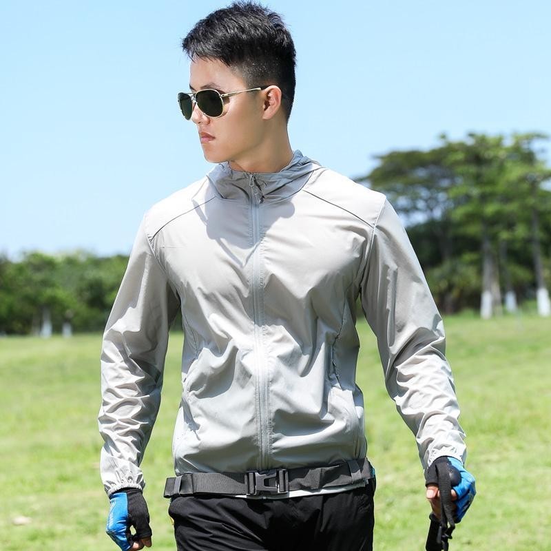 Pria2024Jaket Tahan Uv Mendaki Gunung Ultra Ringan, Jaket Musim Panas Tahan Matahari Bersirkulasi Pe