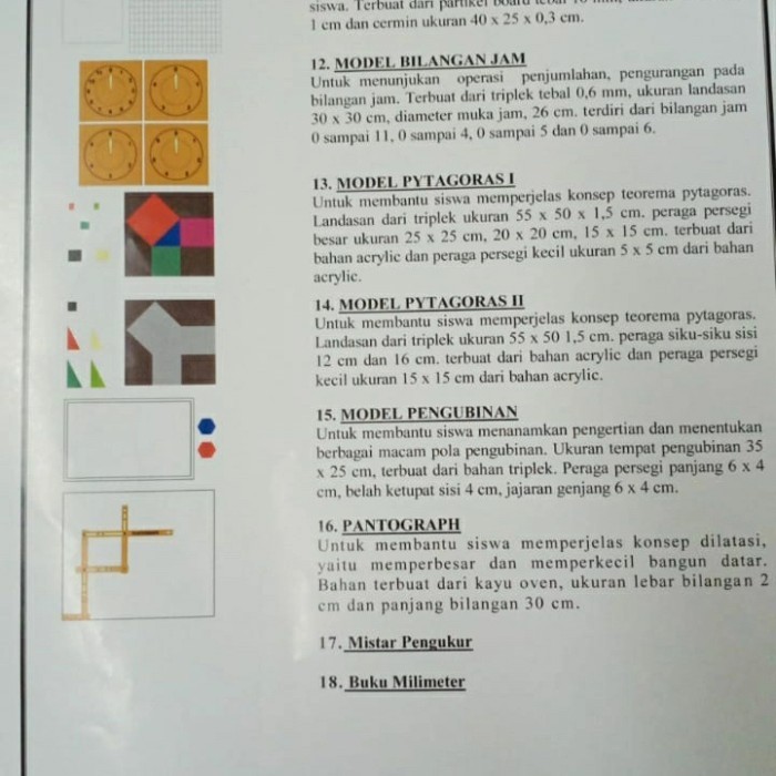KIT MATEMATIKA SMP / ALAT PERAGA MATEMATIKA SLTP BANGUN RUANG MURAH