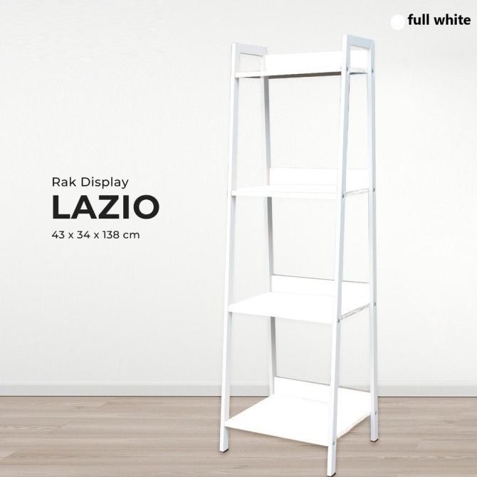 Rak Display Panjangan Lazio Besi Tatakan Kayu Rak Pajangan Produk Minewcollection