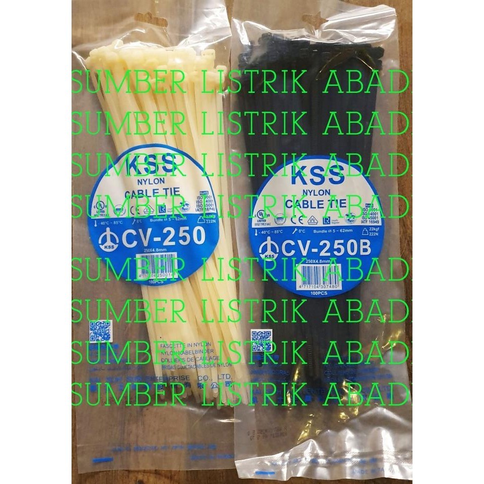 

New Produk Promo Kabel Ties Kss Cv 250 Isi 100Pcs (Hitam/ Putih) Terlaris