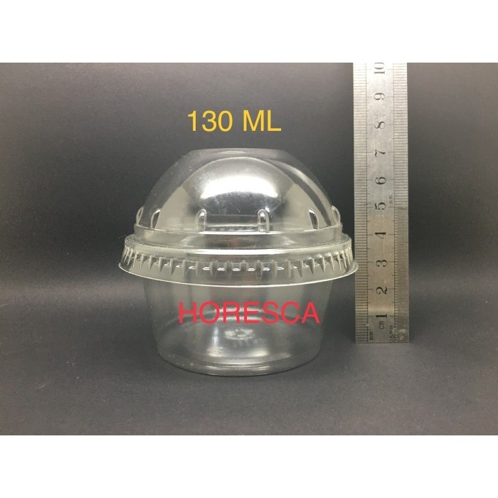 Cup Puding / Sna Cup Sip 130 Ml + Tutup Dome Tanpa Lubang @50 Pcs