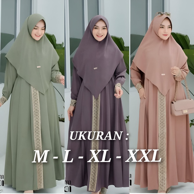 Gamis Wanita Terbaru 2025 Games 3In1 Simpel Abaya Set Turki Tunik Panjang Cewek Pakaian Couple Kafta