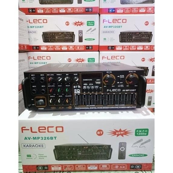 Perlengkapan Audio Power Amplifier Fleco 326A Ampli Bluetooth Stereo Karaoke