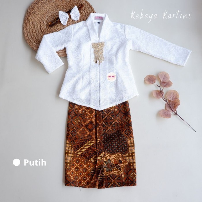 New Kebaya Anak Kartini / Kebaya Kutubaru Anak Rok Panjang Coklat