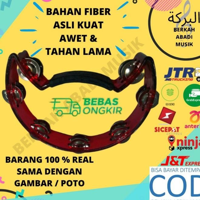 alat musik tamborin sabit tambourine fiber kecrekan kicrikan icik icik | peterstorez