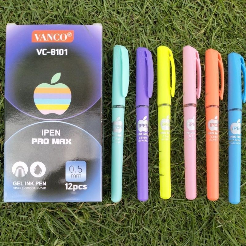 

(12pcs) Bolpen IPEN PRO MAX Vanco VC-8101/Ipen Pro Max 0.5 mm/Gel Pen Hitam/Pulpen Vanco