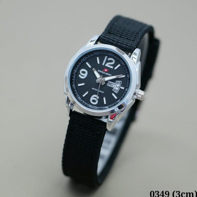 {JAM} Jam Tangan Wanita Swis Armi Kanvas 0349 Tangal Hari Aktif Best Seller TERLARIS