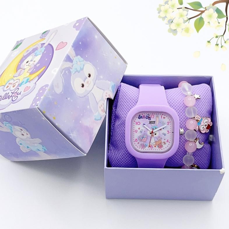 Promo GIFT SETjam tangan anak anak Perempuan & Jam Tangan Kasual Korea Gelang Jam Tangan Fashion SET
