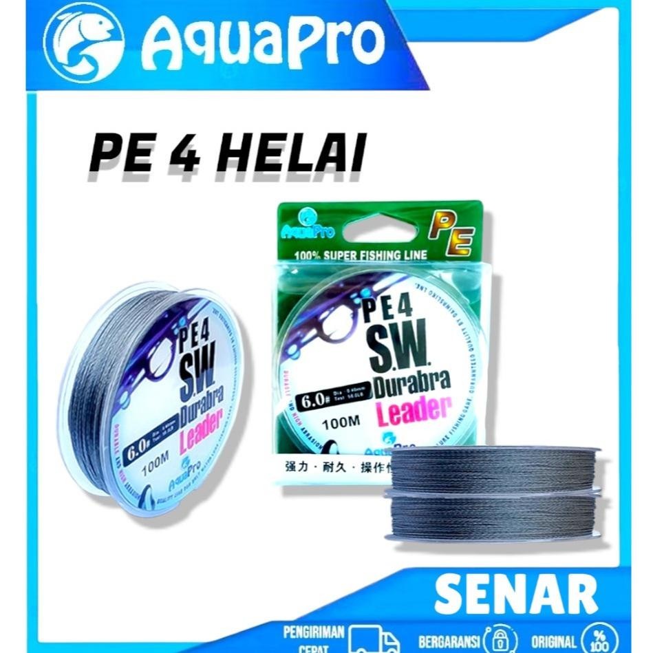 PROMO Aquapro Senar Pancing PE 4 Helai Senar PE Anyaman Anti Abrasi dan Kusut 100M Fishing Line Stre