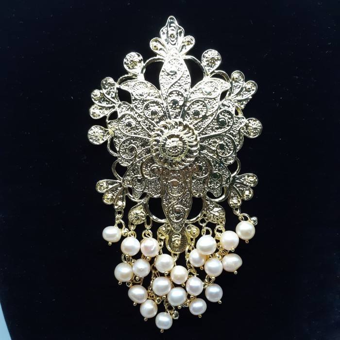 Bros Alpaka Mutiara Air Tawar Ukir Matahari Bros Kebaya Bros Etnik