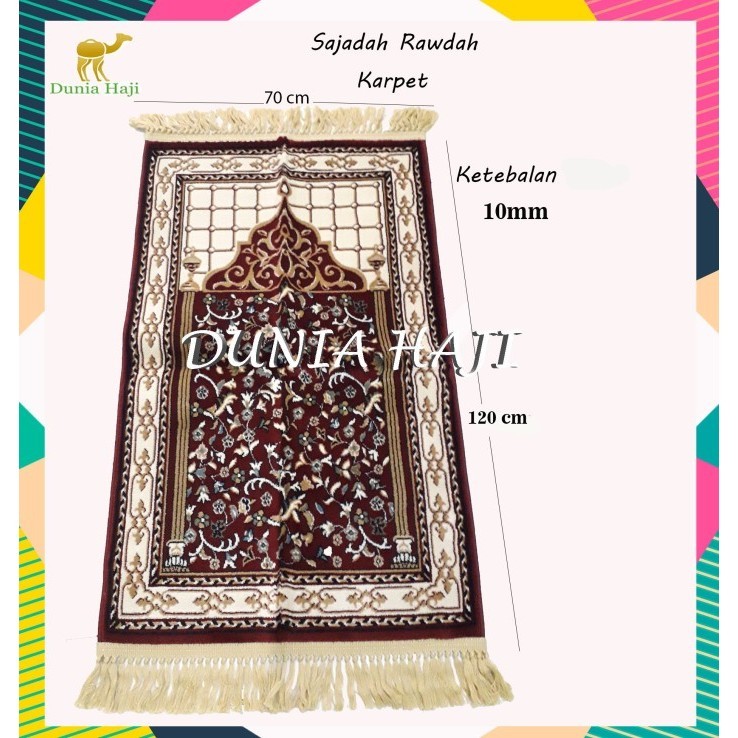 +++++] Sajadah Rawdah Kano Tebal 10 mm Raudah Turkey Raudoh Raudhah Besar