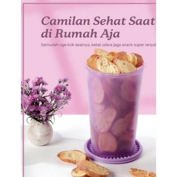 Toples  Ungu cantik Tupperware Snack Keeper kedap udara kedap air JS01