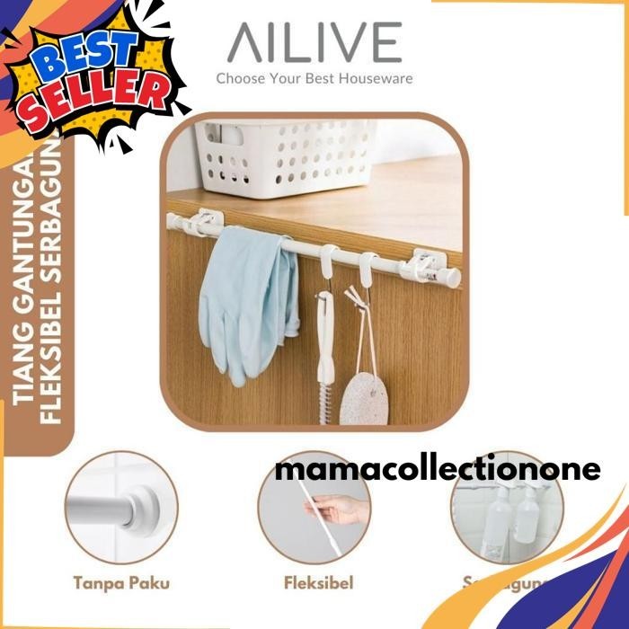 TIANG GANTUNGAN DAPUR FLEKSIBEL TEMPEL TANPA PAKU / TIANG TIRAI GORDEN KOLONG KOMPOR PRODUK BEST PRO