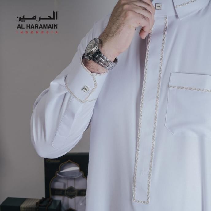 Jubah / Gamis Pria Haramain + Jubah Al Haramain Premium Manset 26B
