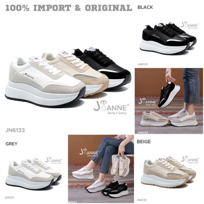 Joanne Highsole Sporty Sneakers Shoes Sepatu Wanita Jn6133
