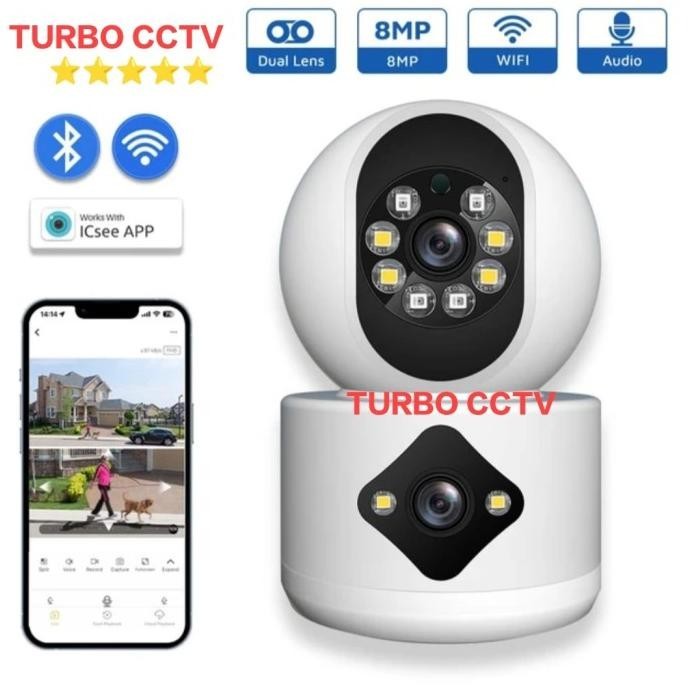 Cctv Indoor 4Mp Kamera 360 Dual Lens Cctv Wifi Jarak Jauh Lewat Hp Softneon