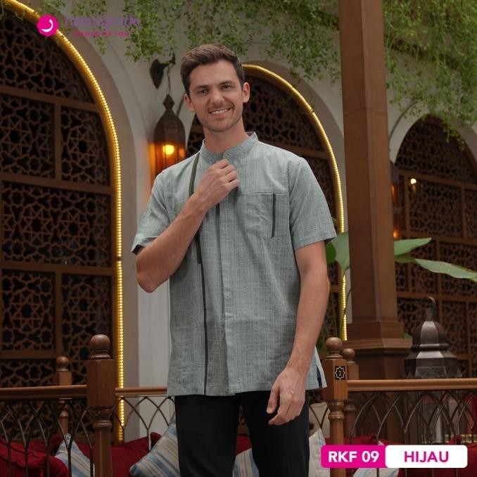 Terbaik Rauna - Baju Muslim - Sarimbit - Koko Dewasa Jasmine 09 Hijau Stok Terbatas