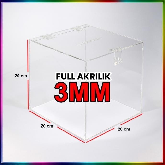 

Best! Kotak Amal Akrilik Ukuran Sedang (20x20x20) - 2 MM ,,