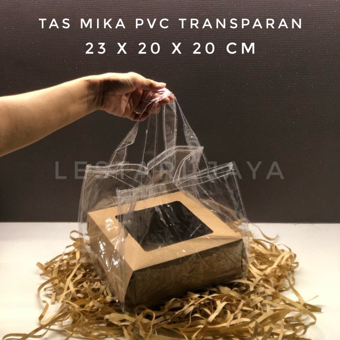&<&<&<&] Tas Mika PVC Transparan 23x20x20 CM Goodiebag Hampers Souvenir