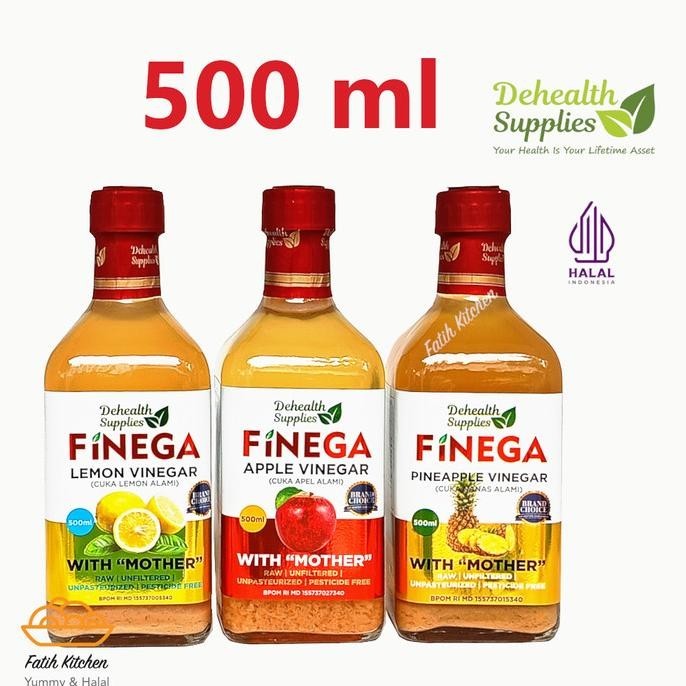 

Finega 500 ml (Botol Kaca) Vinega Cuka Apel / Nanas / Lemon