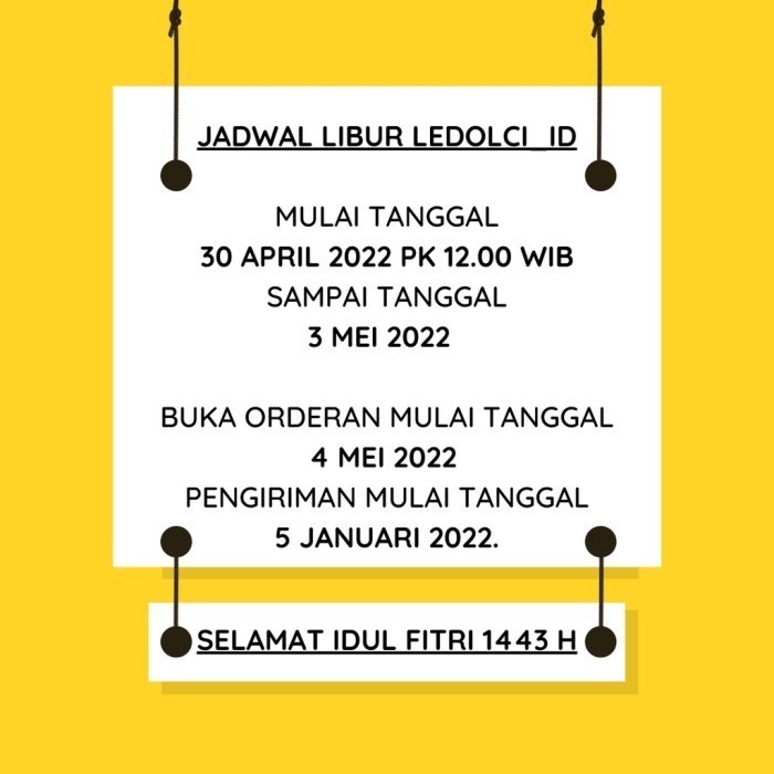 

] JADWAL LIBUR IDUL FITRI 2022 LEDOLCI_ID