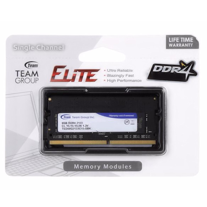 Memory Team Elite Sodimm Ddr4 2400Mhz 8Gb -Ted48G2400C16-Sbk