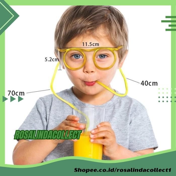 SEDOTAN MINUM BENTUK KACA MATA PODUK BAHAN BERKUALITAS 