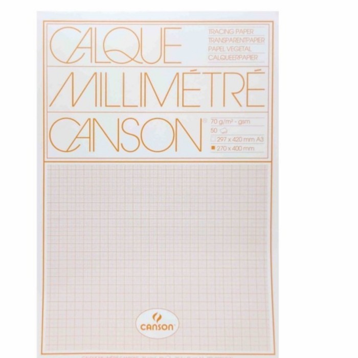 

Lucu Milimeter Block A3 Tracing Paper 50 Sheets Canson Bagus