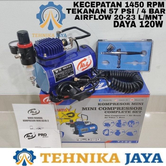 Terbaru Kompresor Mini Set + Air Brush Cat H&L Mini Compressor Complete Set Promo Terlaris