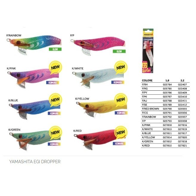 Terbaru Yamashita Egi Dropper 1.8 2.2 2.5 Egi Eging Squid Jig Umpan Cumi Soton Promo Terlaris