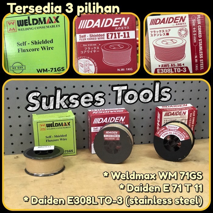 Terbaru Kawat Las Flux Core 0,8 Mm 1 Kg Non / Daiden Kawat Las Mig Tanpa Gas Promo Terlaris