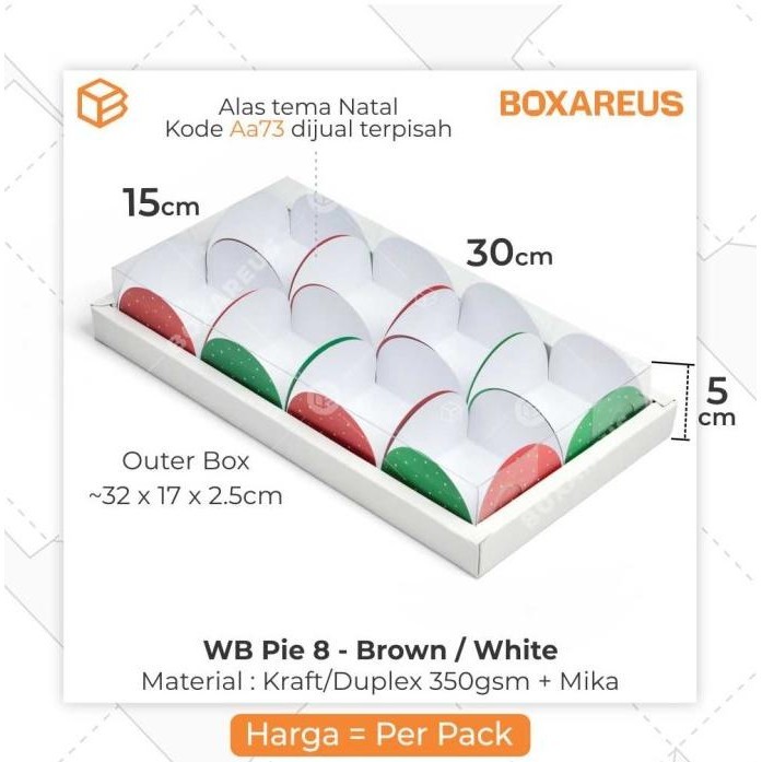 

Trend - Dus Mika Packaging Sekat 8 Kotak Kue Box Tart Pie Choux | WB Pie 8 - BROWN .,