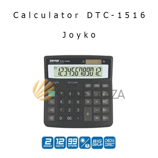 

Trendy Calculator Pasar Joyko DTC-1516 - Kalkulator 12 Digits Check Correct !!