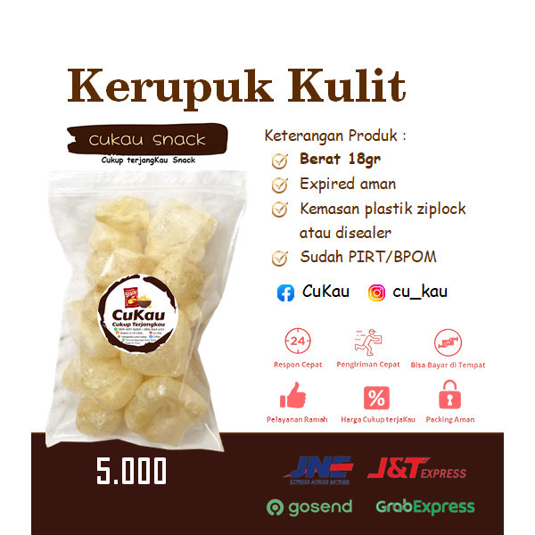 

Kerupuk Kulit Snack / ngemil makanan ringan / cemilan kiloan murah / COD / PROMO 5000 - Cukau Snacks