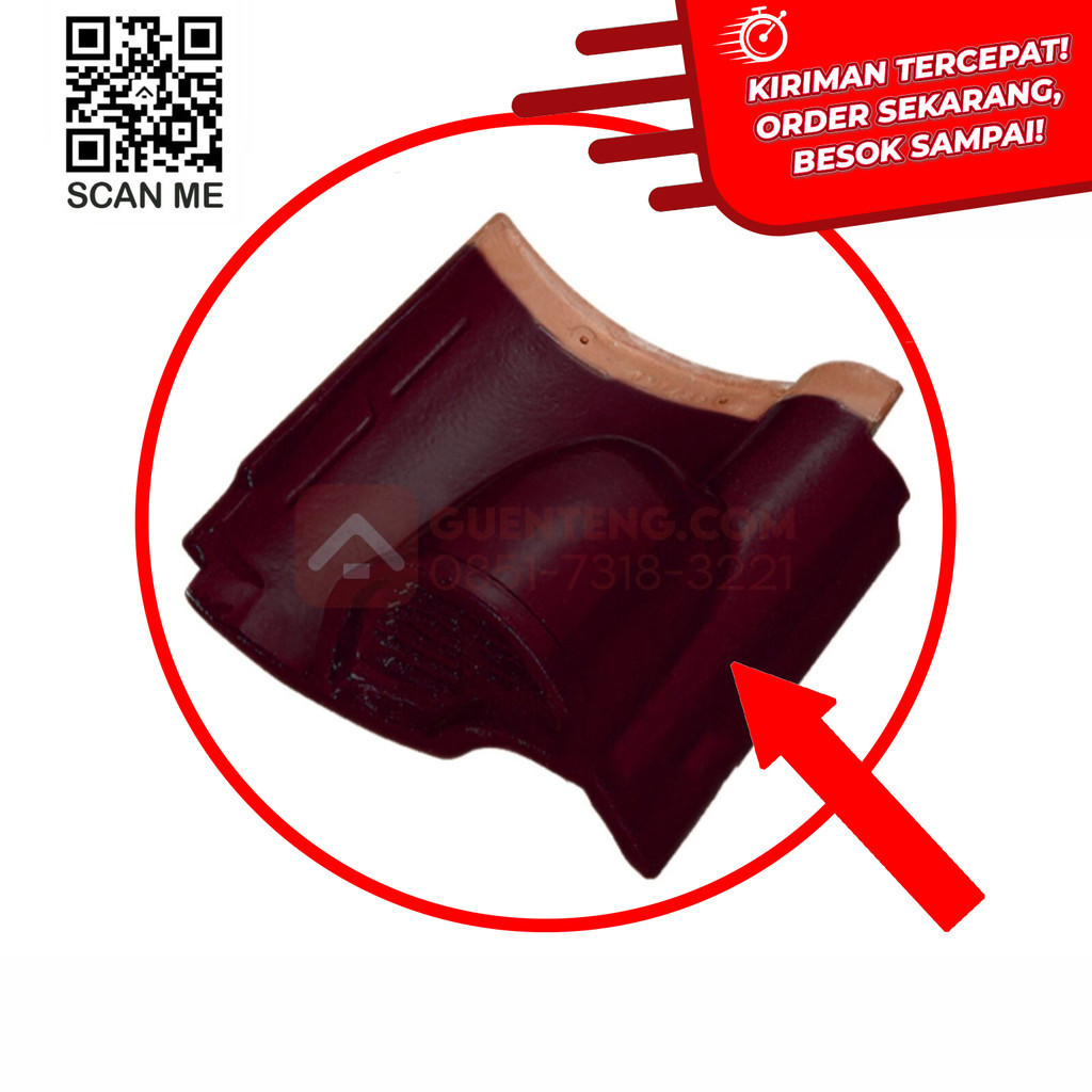 Genteng Ventilasi Kanmuri Espanica KE14 Warna Wine Red