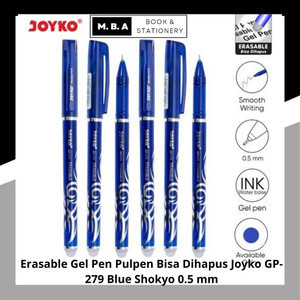 

Erasable Gel Pen Pulpen Bisa Dihapus Joyko GP-279 Blue Shokyo 0.5 mm