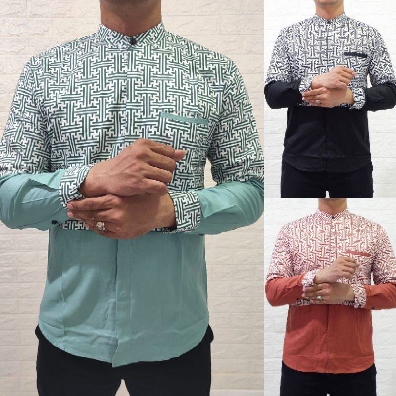 Ko2 Pria Dewasa 2024 Koko Dewasa Lengan Panjang Pakaian Muslim Baju Koko Dewasa Lengan Panjang Bigsi