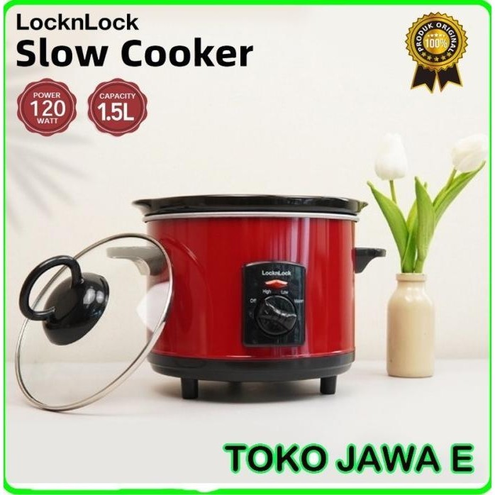 Sale Now Slow Cooker Locknlock/Lock N Lock Ejp136Red Kapasitas 1,5 Liter Original