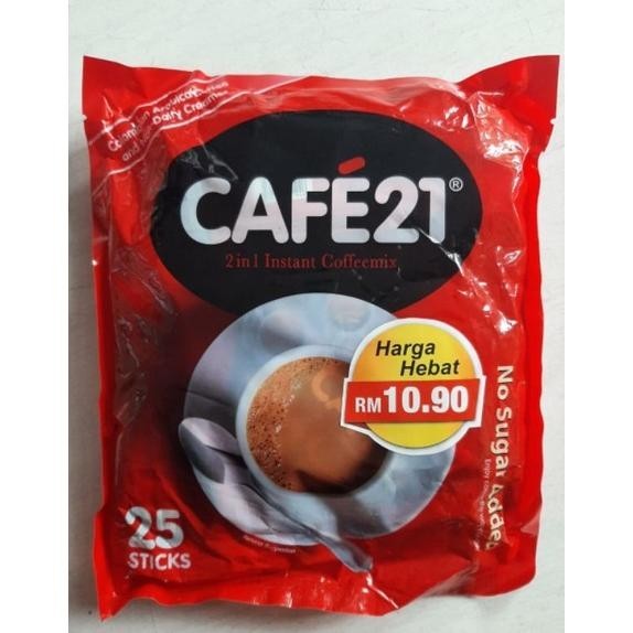 

(PRODUK) Cafe21 2 in 1 Instant Coffemix / Cafe 21 Tanpa Gula ( No Sugar Added ) TERLARIS