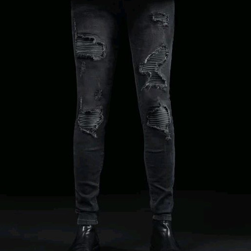 Rucas Season 11 Grey Caviar Leather Jeans